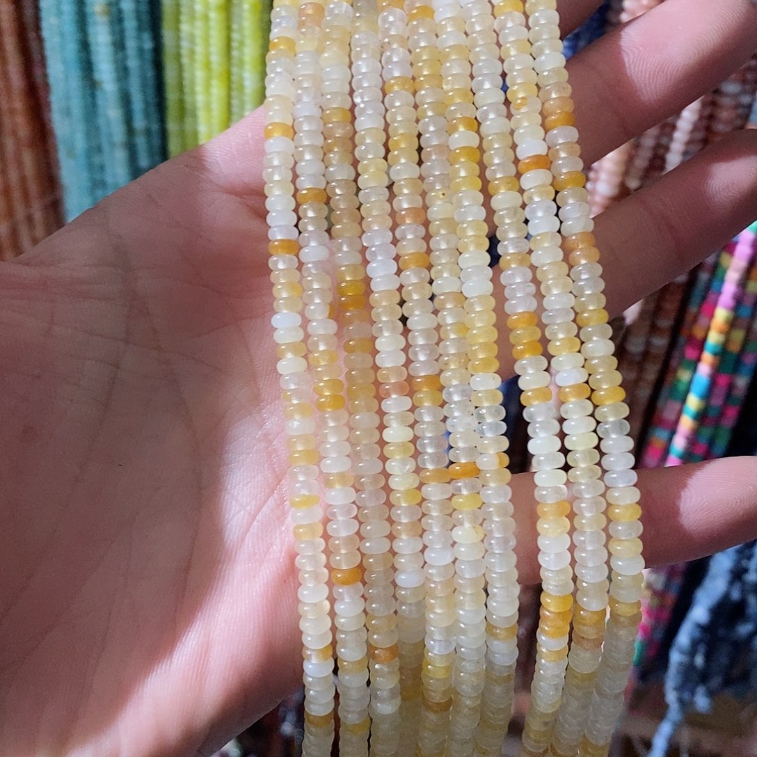 玛瑙/玉髓珠宝半成品未镶嵌一条天然4+黄东岭玉隔片