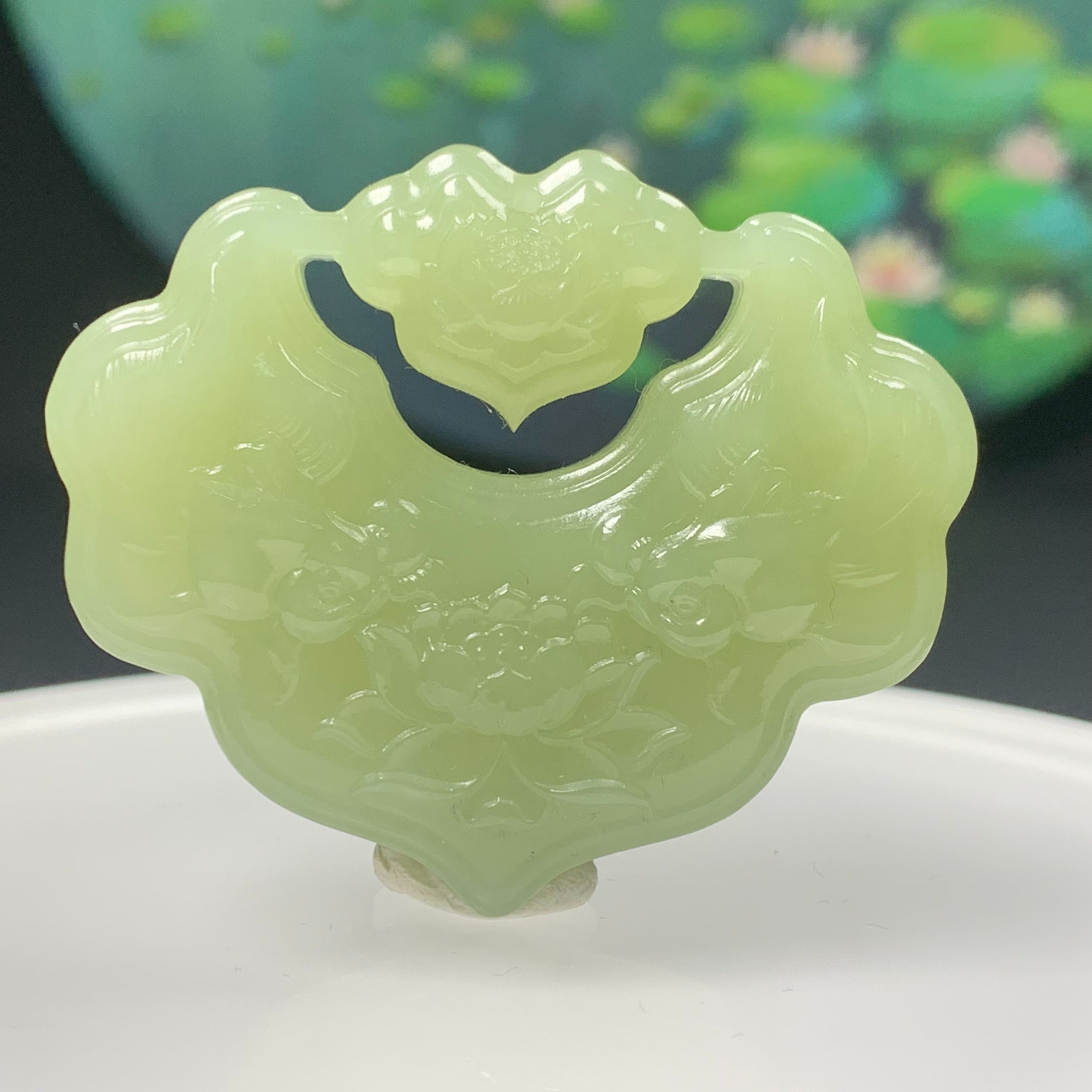 D4167和田玉青黄玉马吊坠