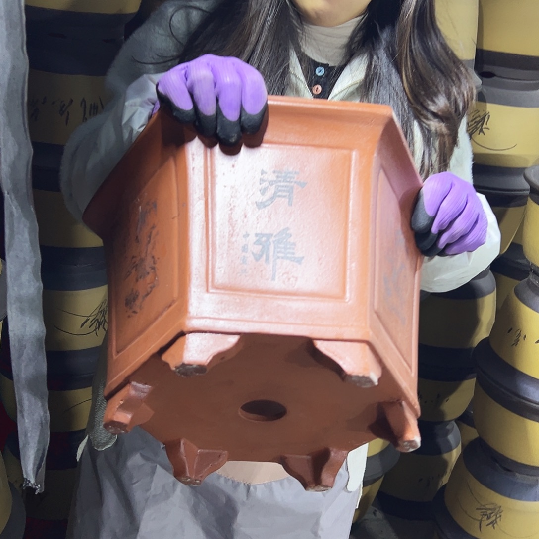 40红清雅六方花盆花盆