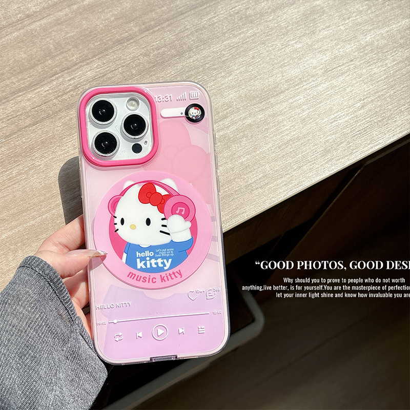 音乐kitty磁吸适用苹果16promax手机壳iPhone17/15/14/13保护套女