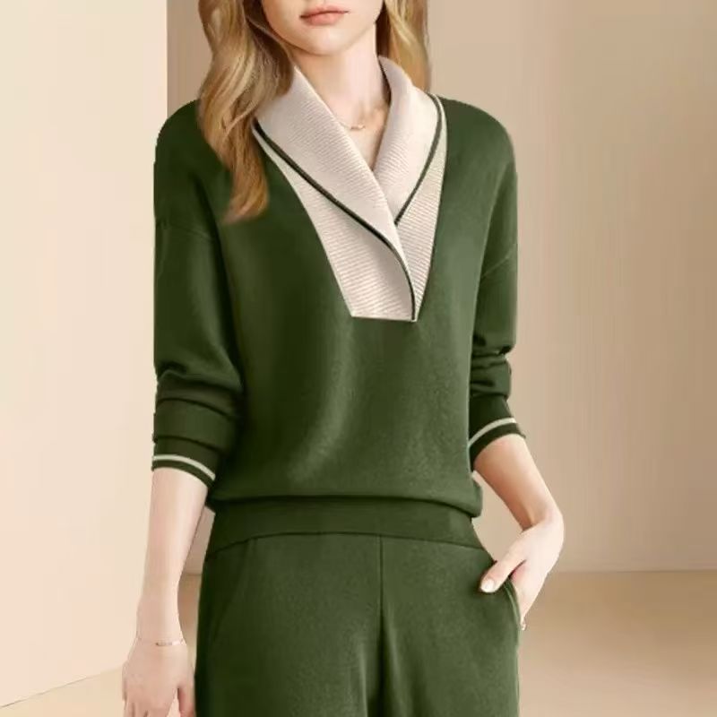 时尚减龄运动风套装裤女2025新款气质高级感洋气欧货两件套早春