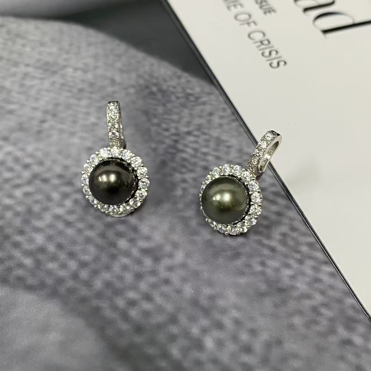 【珍珠系列】8mm海水大溪地黑色珍珠小众百搭吊坠，多样性发货1件