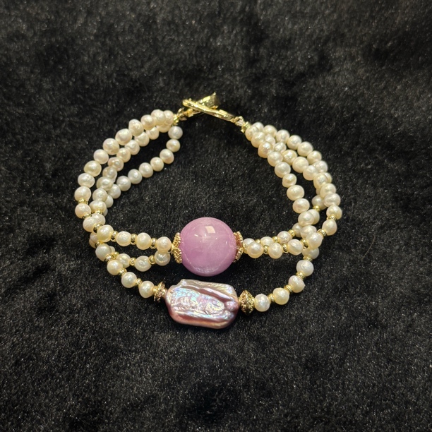 福利珍珠巴洛克三层手链多样性发一16以内手围