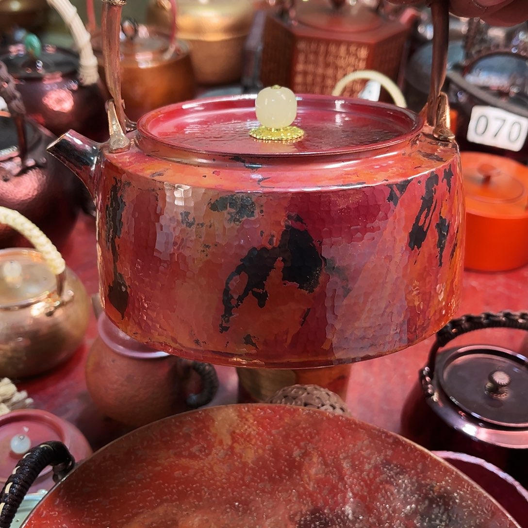 紫铜手工锻打工艺折楞淬火1200