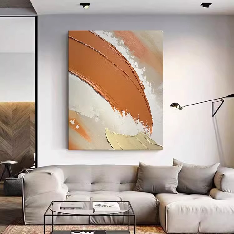 FLD.手绘油画《好运》肌理立体现代简约客厅装饰画现代走廊抽象画