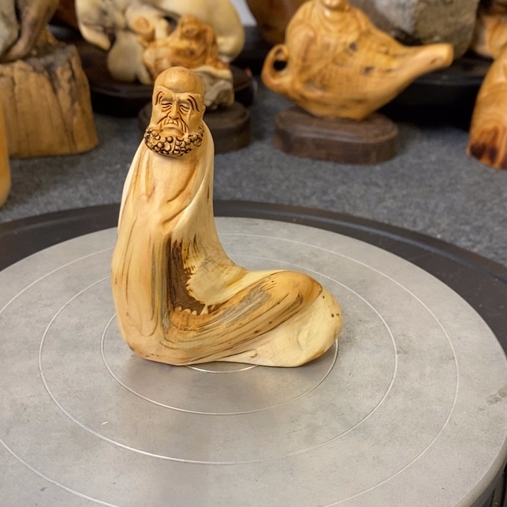 柏木（崖柏）崖柏达摩手把件小摆件