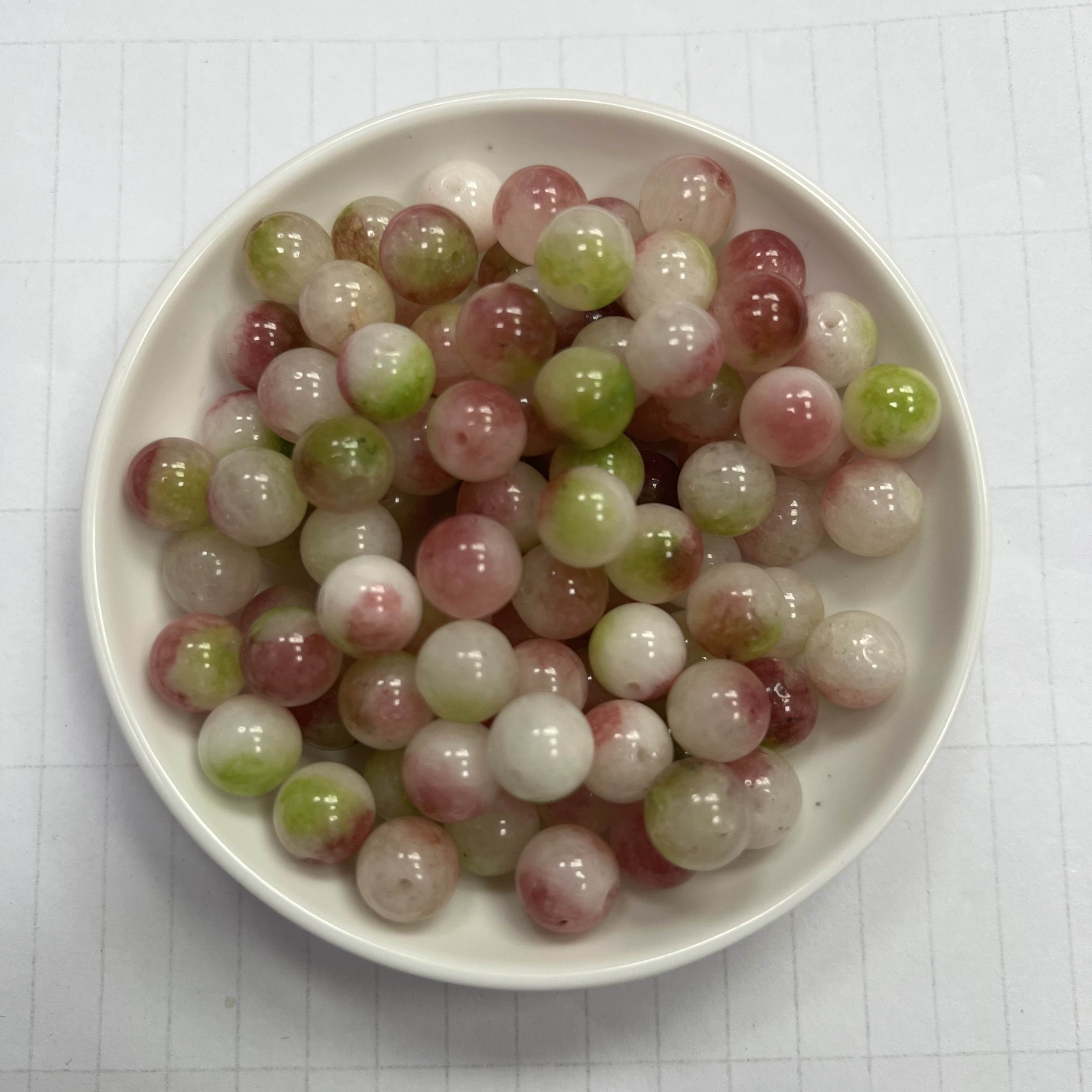 天然珠宝玉石  盐源水蜜桃Y2263  6mm  50颗（赠弹力绳）