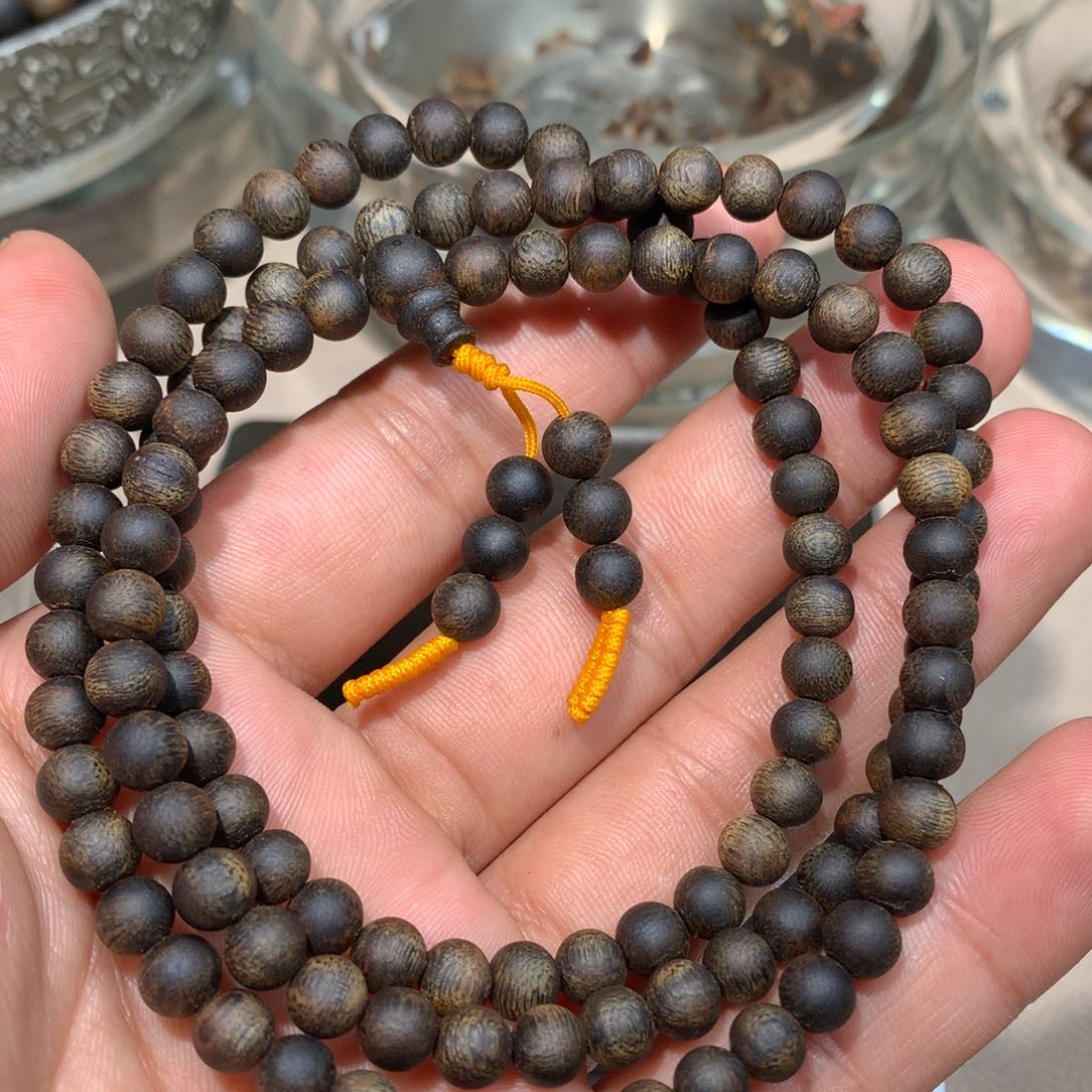 沉香手串阿*绿棋楠沉香06多圈