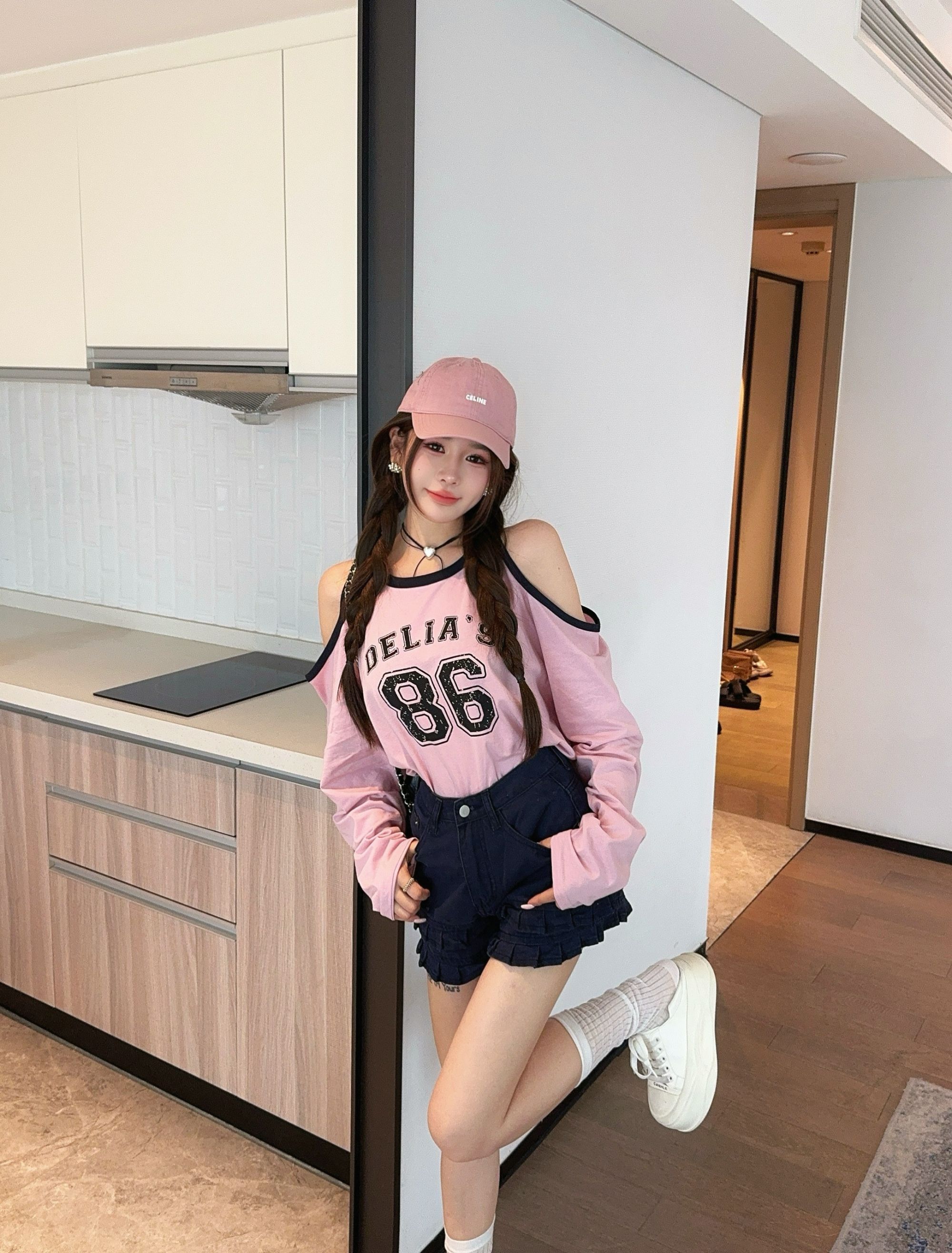 米娜家【数字游戏】泡菜订制粉色数字字母防晒T恤