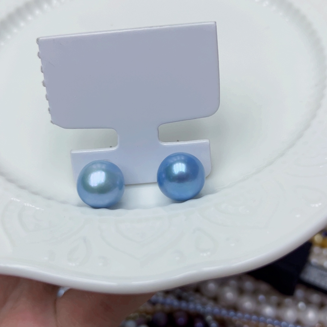 淡水珍珠耳饰银S925镶嵌