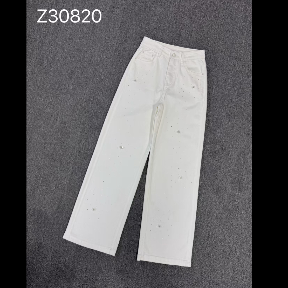 30820高腰百搭直筒牛仔裤女