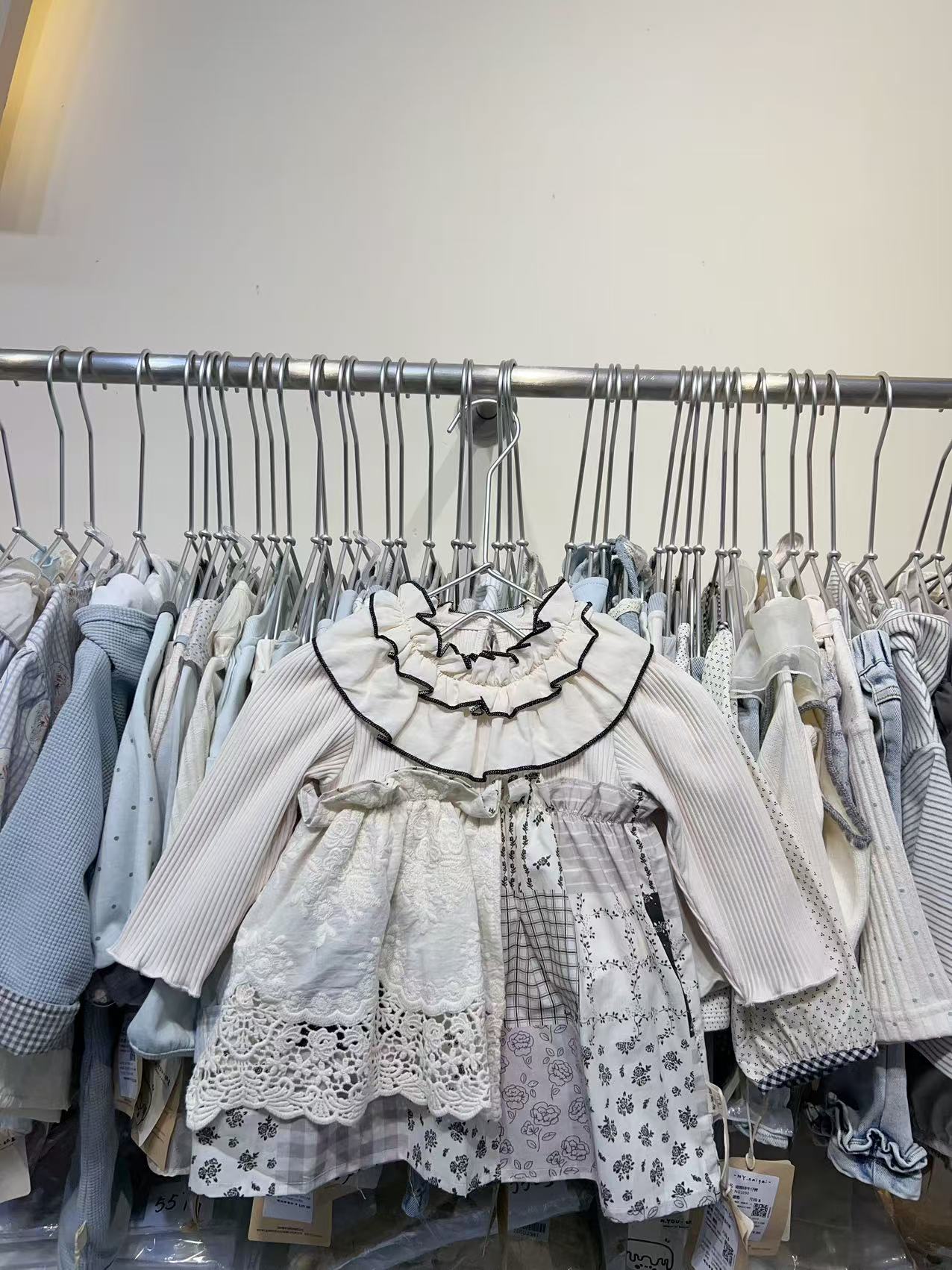 【一果】2025春款韩版洋气公主裙碎花拼布刺绣连体裙格子