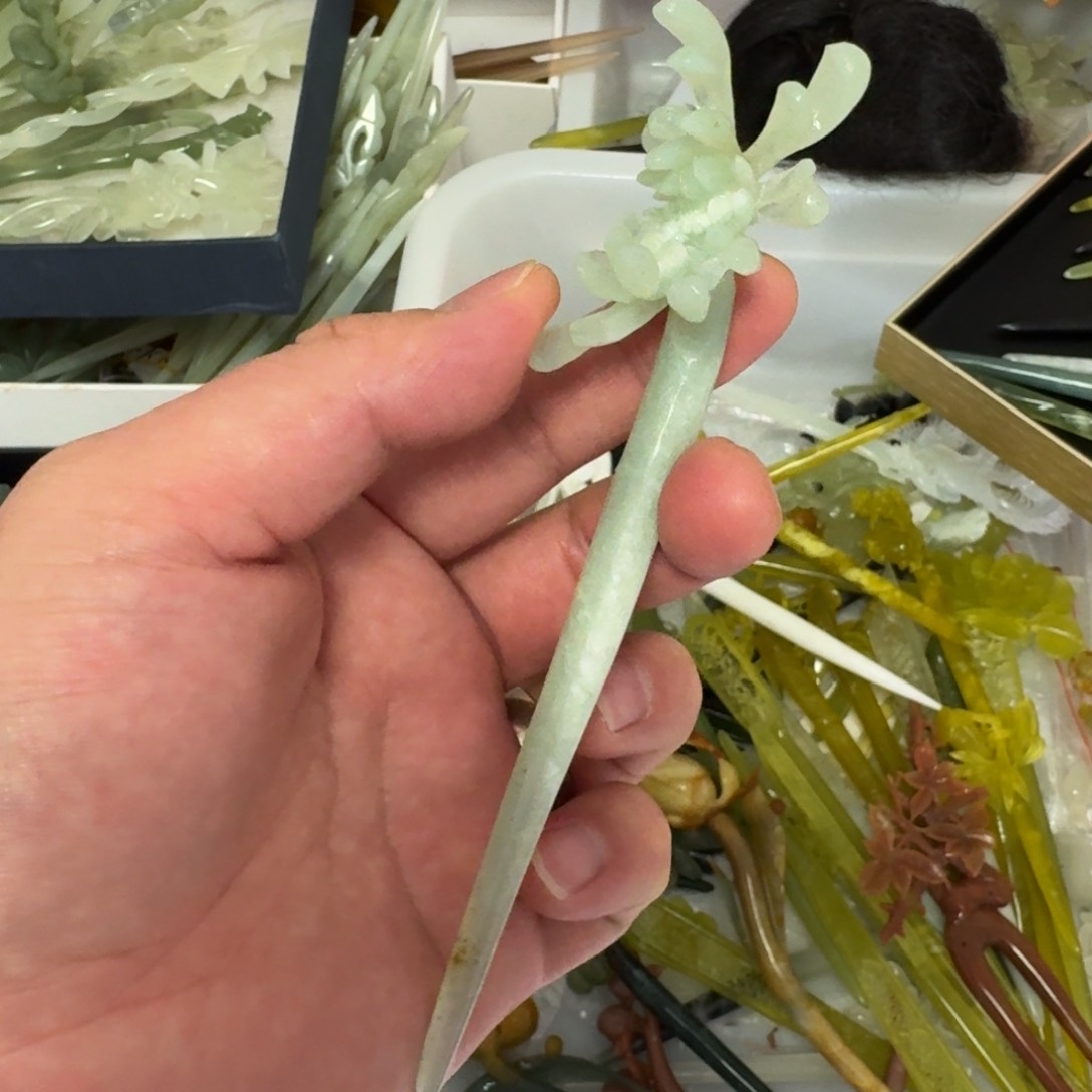 岫玉发簪未镶嵌明君玉簪就是好看