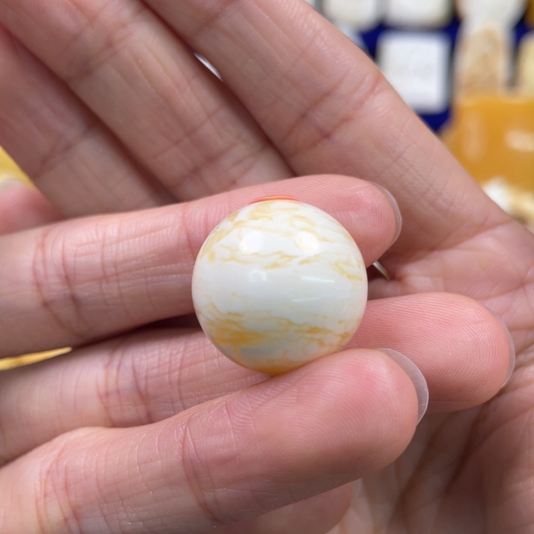 蜜蜡裸石未镶嵌琥珀蜜蜡珠子卡19mm