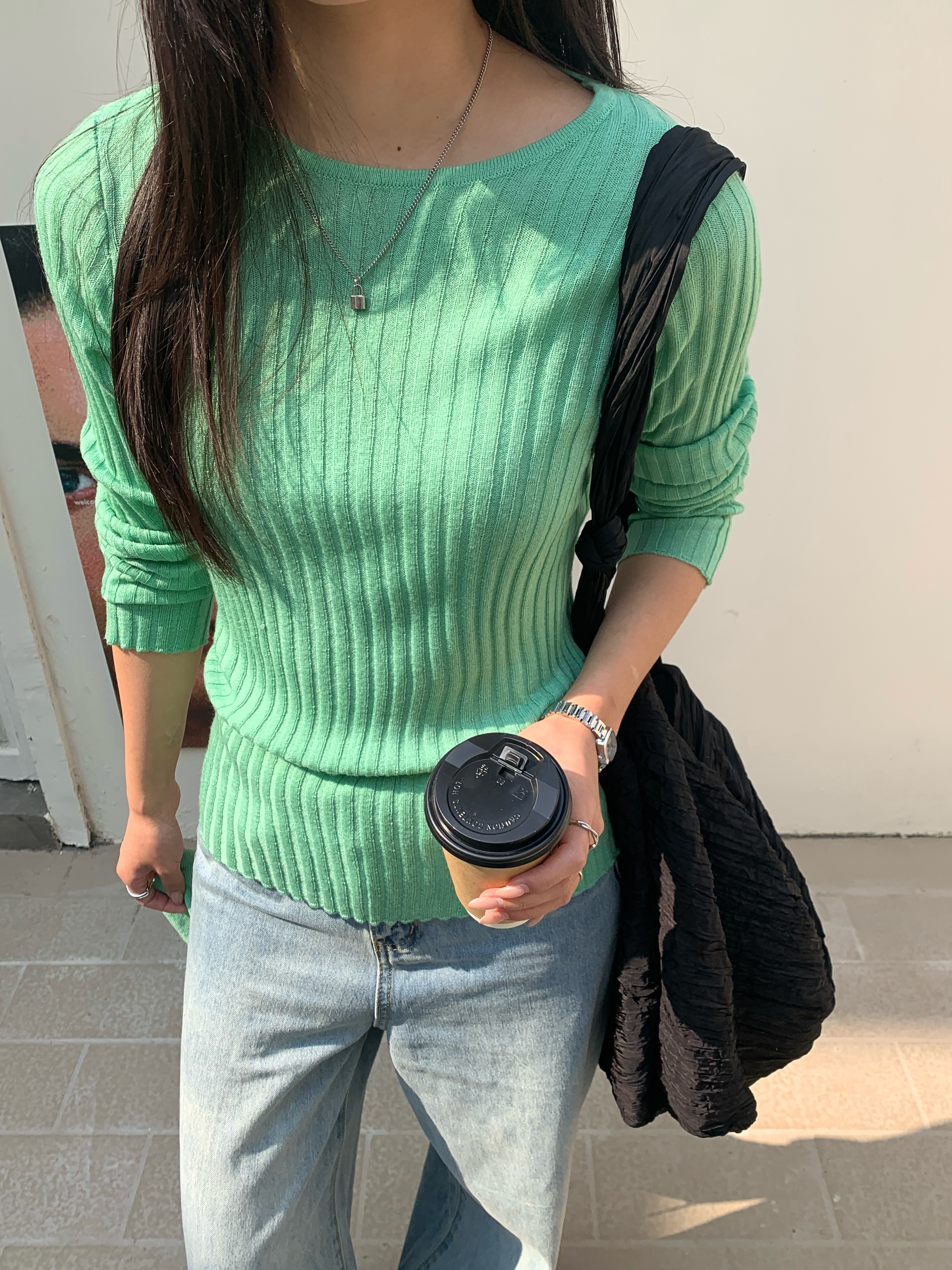 【改版】温柔风坑条针织衫系带抹胸套装女2025春叠穿背心H1KA510035