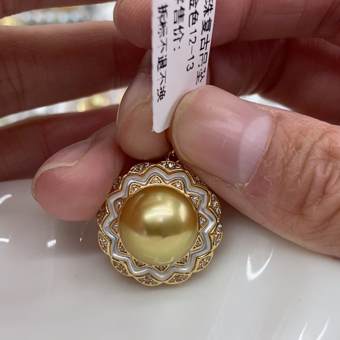 吊坠(不含链)海水珍珠银S925镶嵌@@D0050