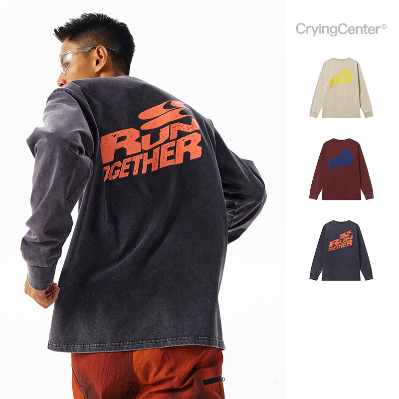 Crying center/哭喊中心阳光晒褪质感 Run Together一起跑步长袖