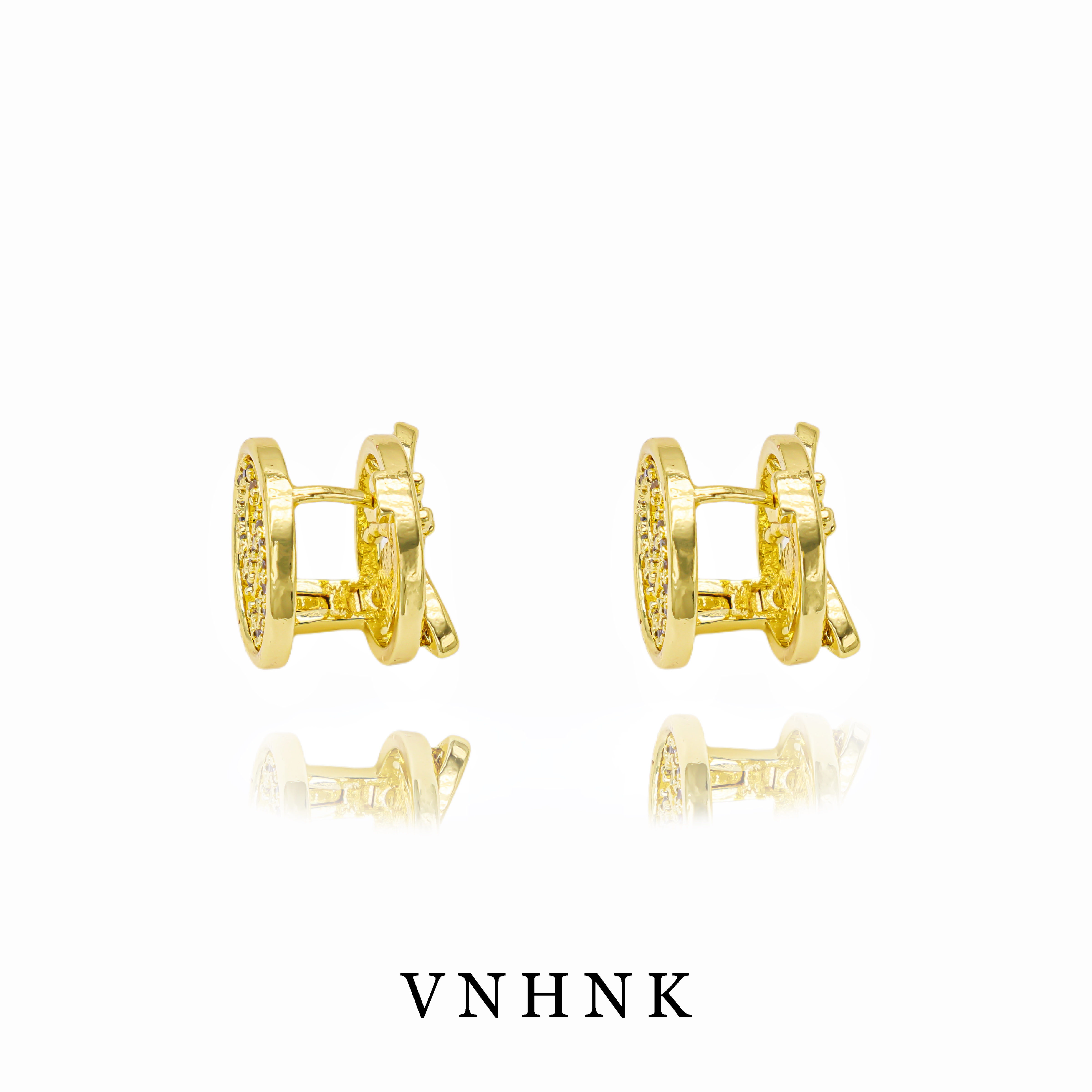 铜合金合成锆石耳饰 美可儿   K113  金色时尚气质耳环