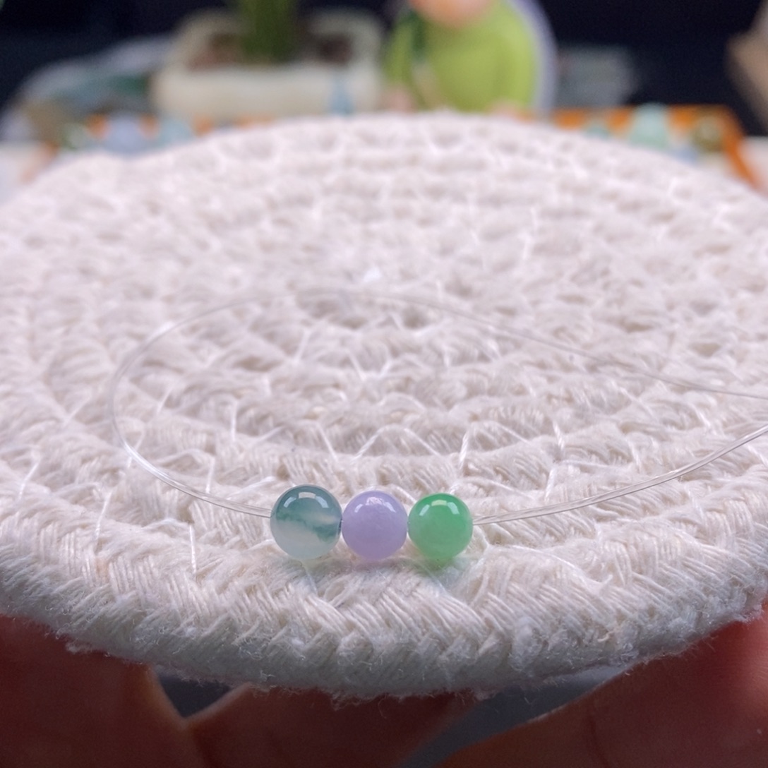 翡翠散珠一**亿天然翡翠三颗