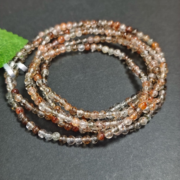 【书记甄选】天然黑金超七三圈手链 多样式发一 约3mm+ 6883YW