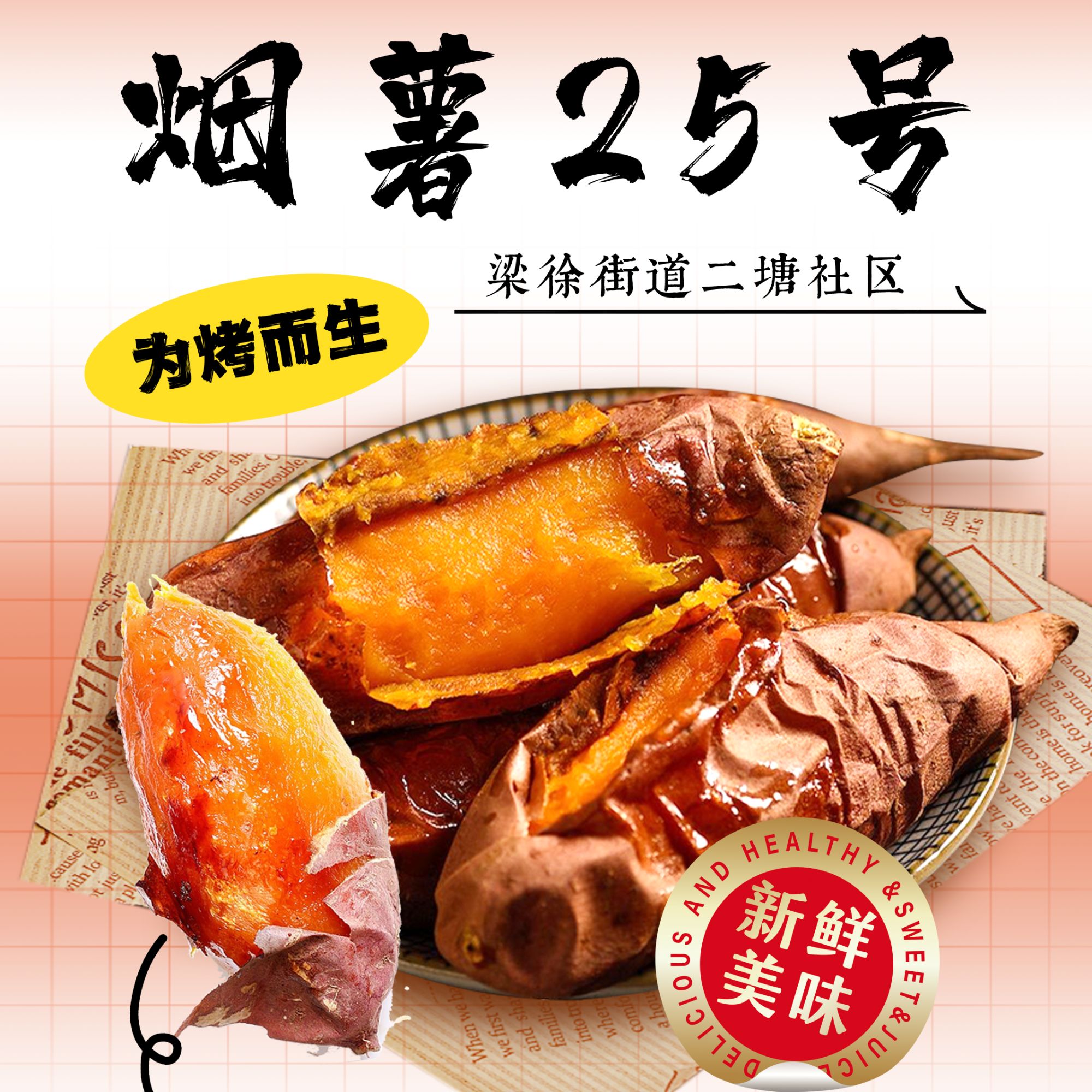 烟薯25号新鲜糖心蜜薯软糯香甜可烤可蒸煮地瓜