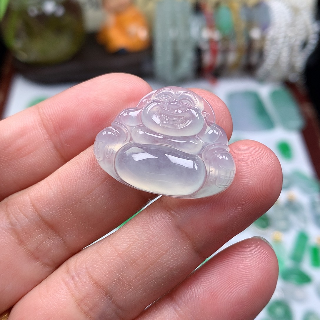 翡翠裸石缅甸天然A货翡翠冰种佛公