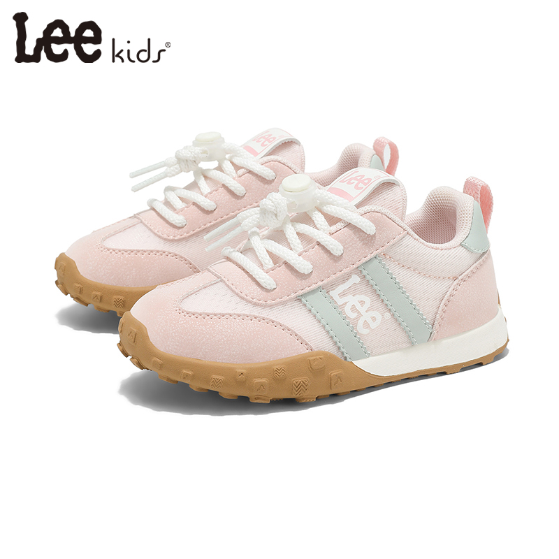 Leekids童鞋千金粉色女童运动鞋儿童百搭休闲鞋男童透气学生潮鞋