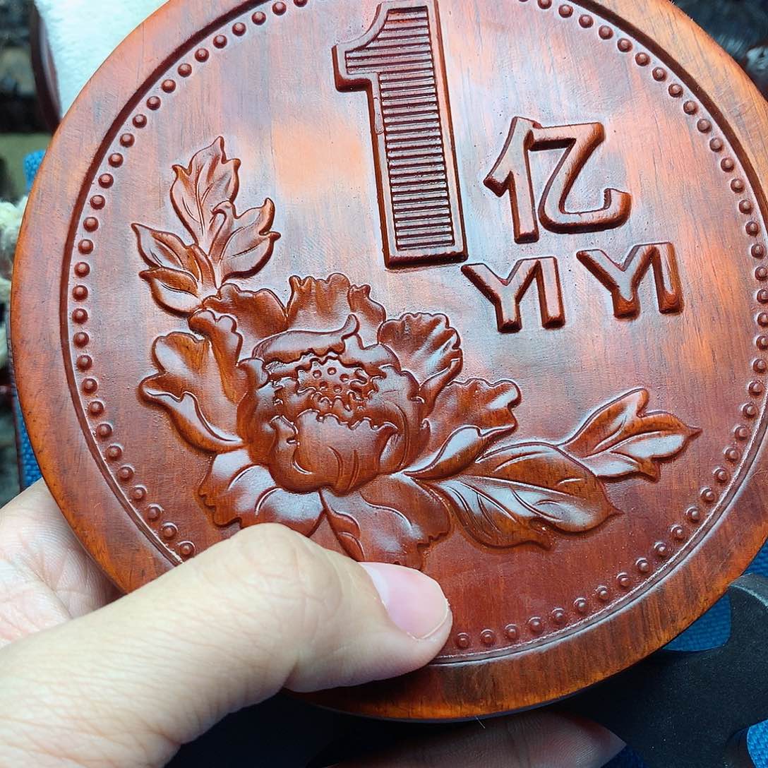 木雕一个亿摆件58