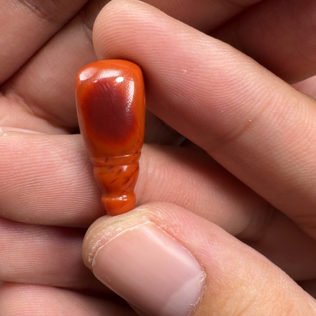 南红玛瑙火焰火三通未镶嵌地*