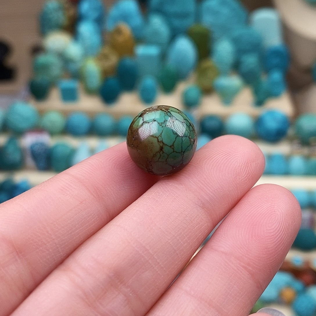 绿松石珠宝奇石未镶嵌13mm