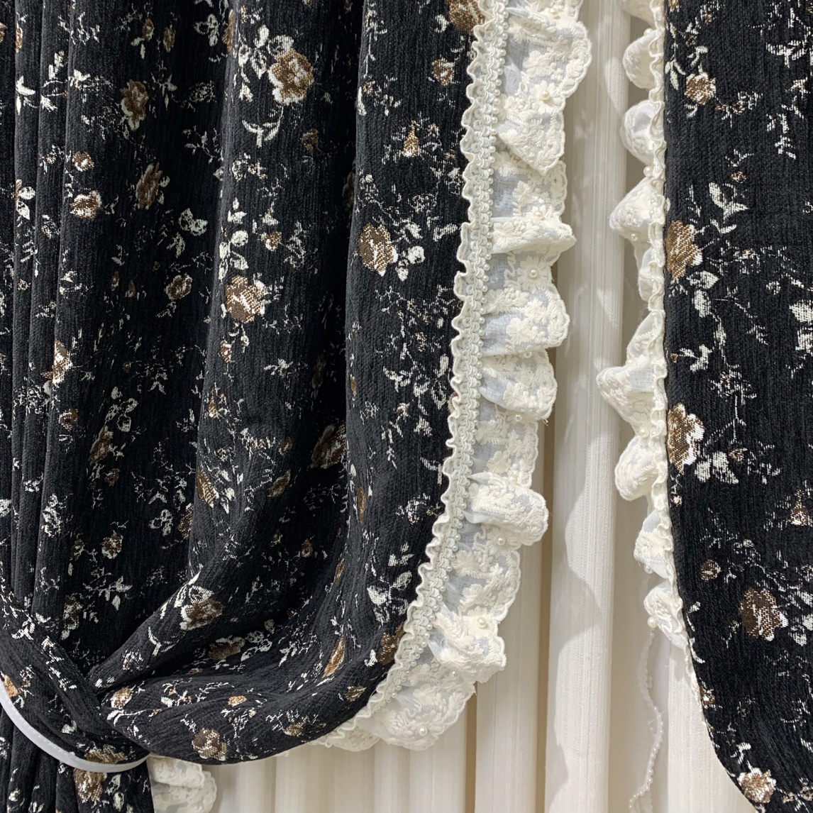 绿野仙踪-黑色雪尼尔色织提花窗帘