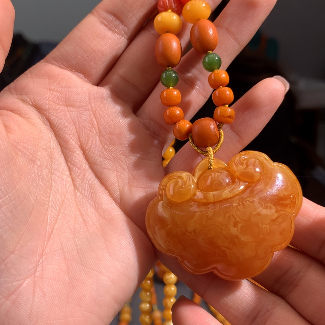 蜜蜡颈饰未镶嵌天然