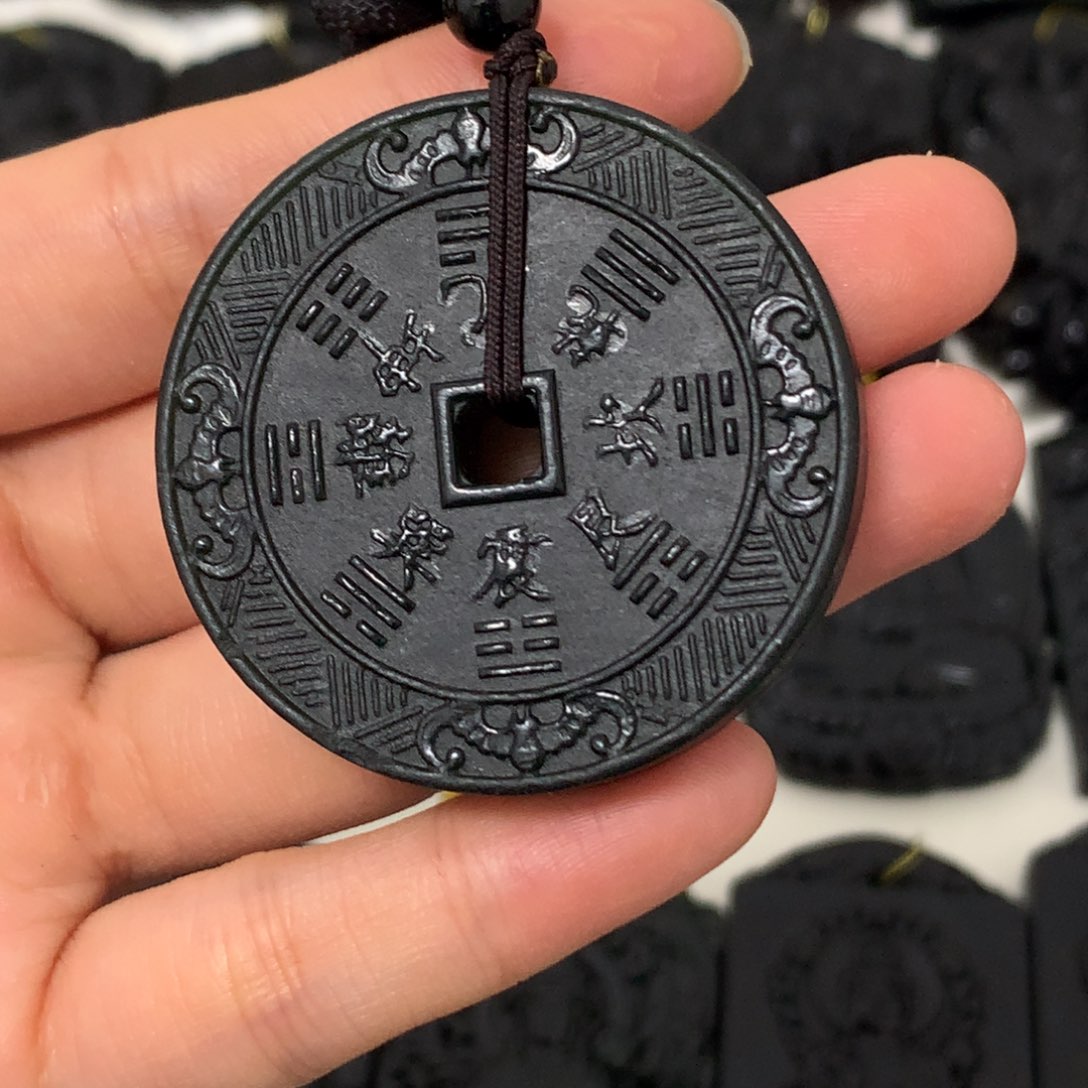 天然缅甸a货钢琴黑挂件