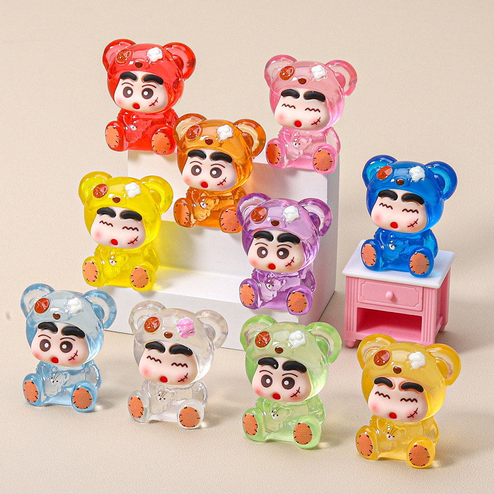 【许愿+对碰+九宫格】高透暴力熊小新diy饰品树脂车载桌面小摆件