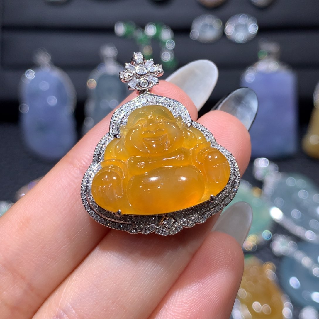 翡翠颈饰18K金镶嵌18k镶翡翠