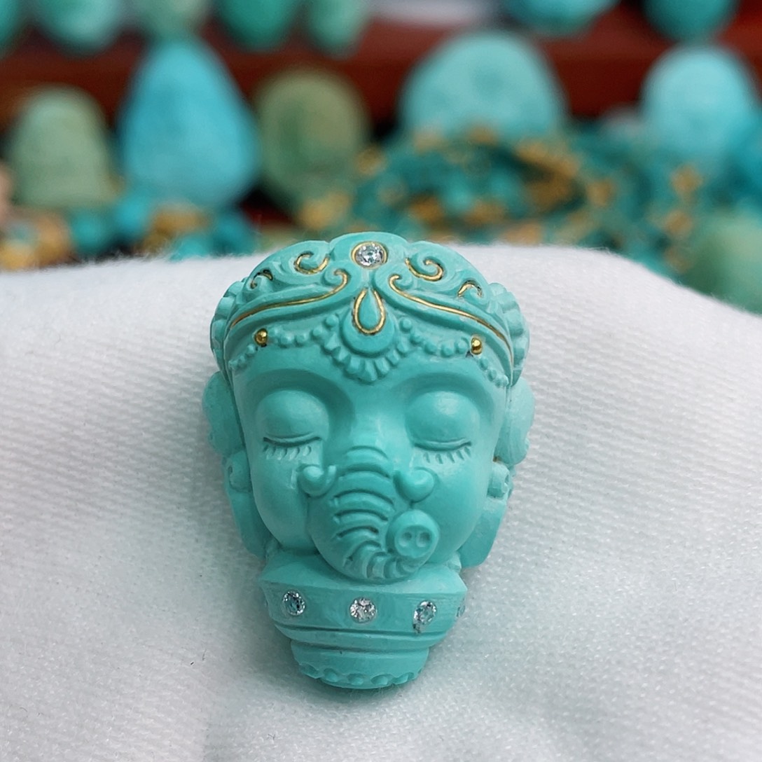 绿松石未镶嵌珠宝半成品
