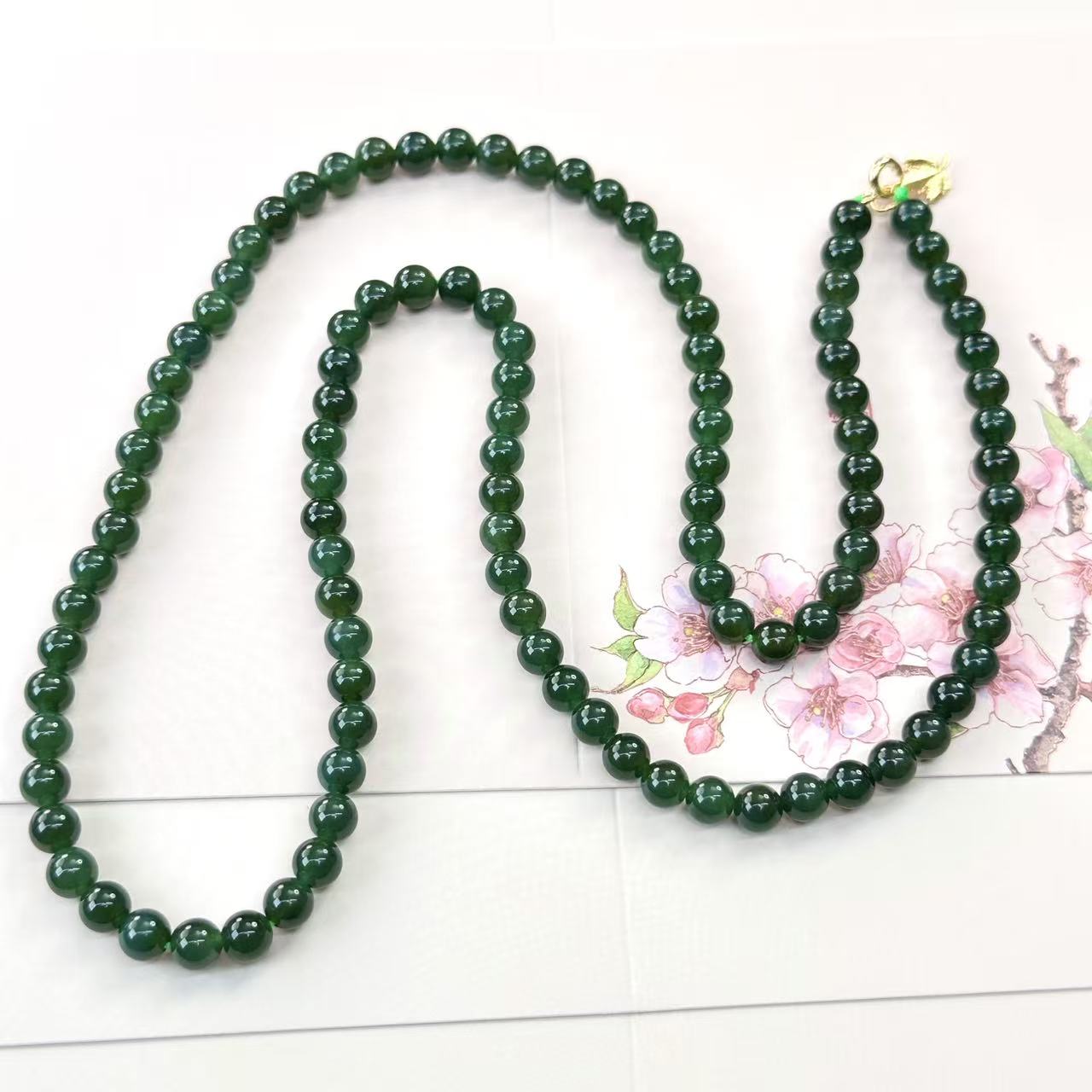 【A107】和田玉碧玉项链多样性发其一