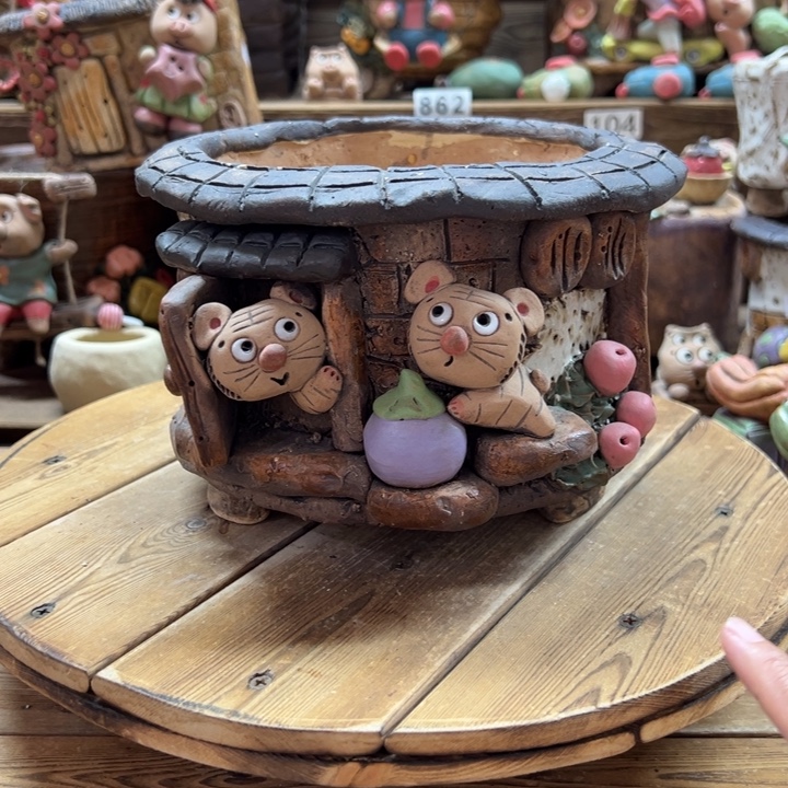 嘻哈多肉花盆百搭