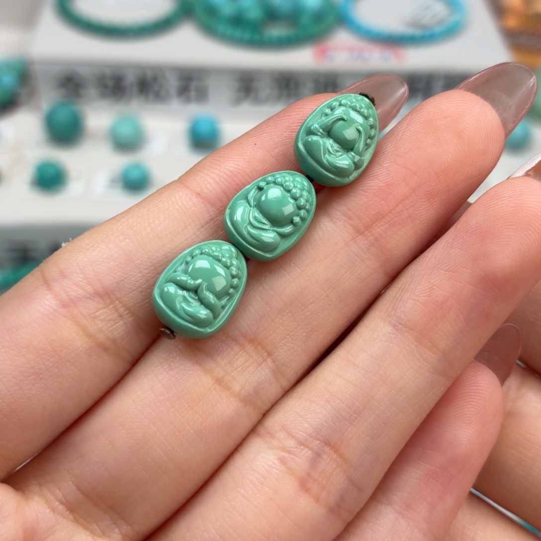 绿松石未镶嵌珠宝奇石三不佛