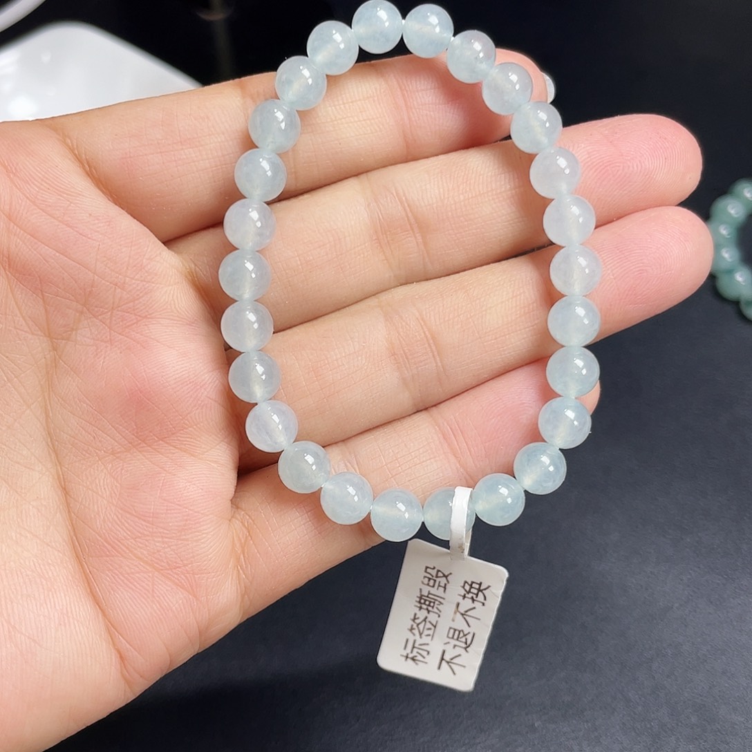 翡翠未镶嵌手链天然缅甸翡翠A货卡7