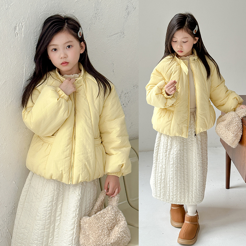 【奶黄包】童装女童棉服冬2025儿童加绒加厚保暖外套宝宝棉衣柔软