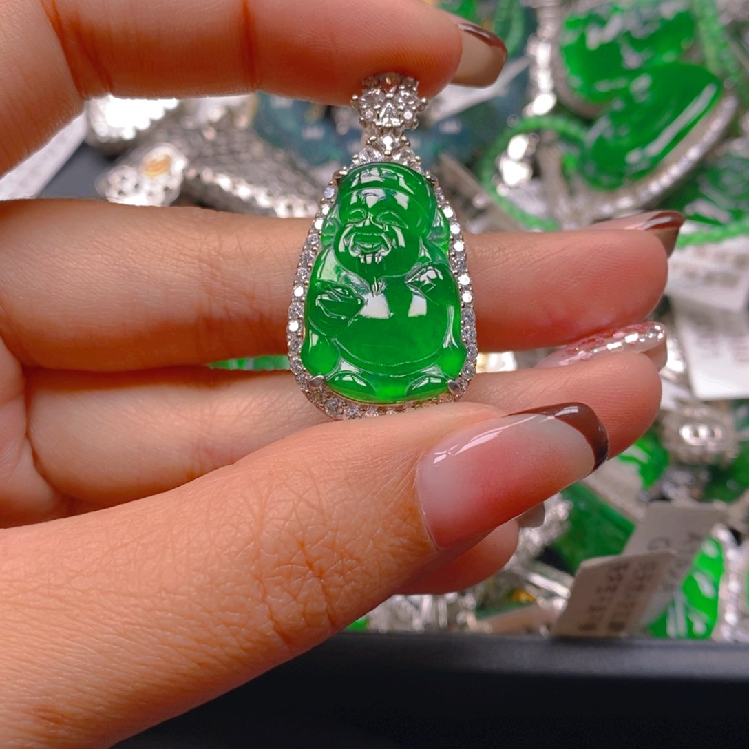 翡翠颈饰银S925镶嵌8888888888