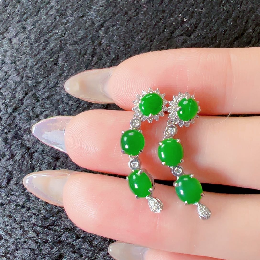 翡翠耳饰18K金镶嵌【福利款】签收后24小时鉴赏期