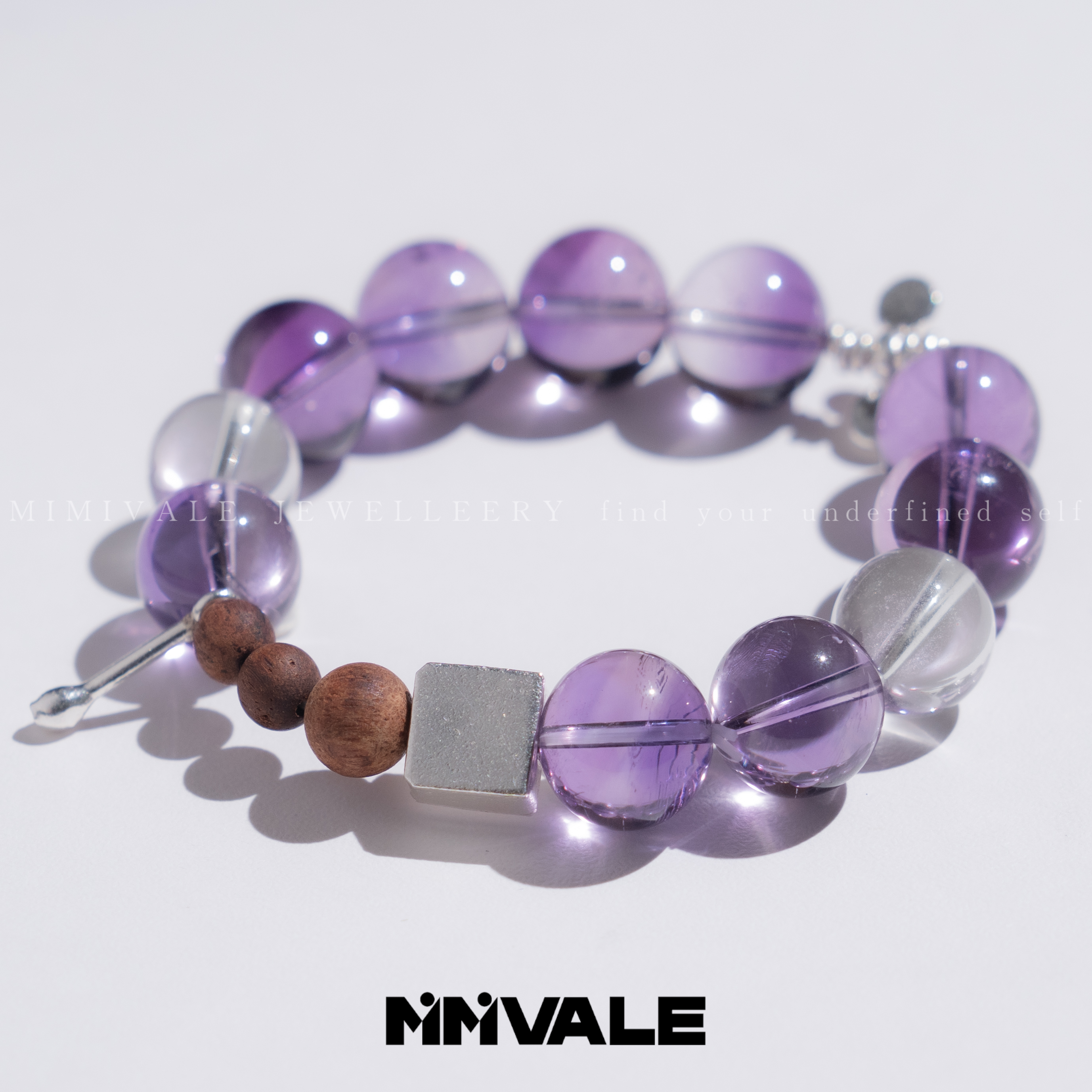 秘密山谷【葡萄藤下】原创设计款玻利维亚紫水晶降真香手串MMSG8234