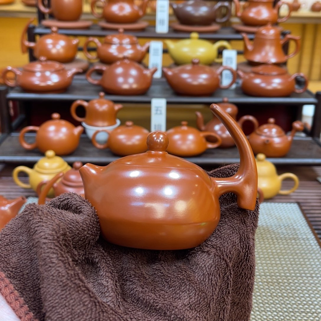 朱泥茶壶半把 110-130cc
