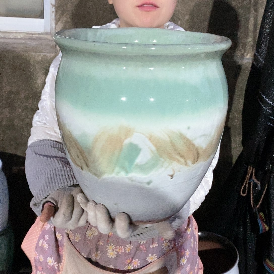 紫砂花盆瑕疵口27高30瑕疵