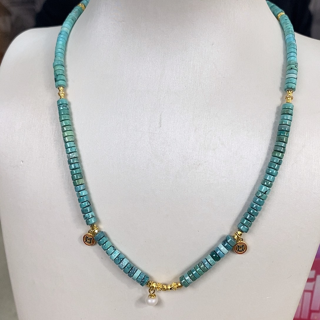 绿松石银S925镀金镶嵌珠宝奇石