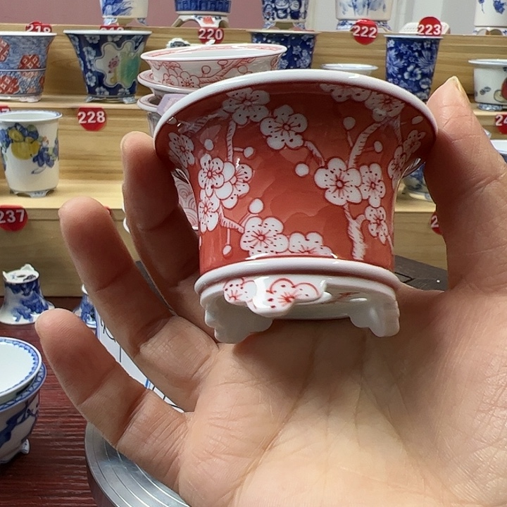 囍****茶手绘陶瓷手工内口5.3高4.5