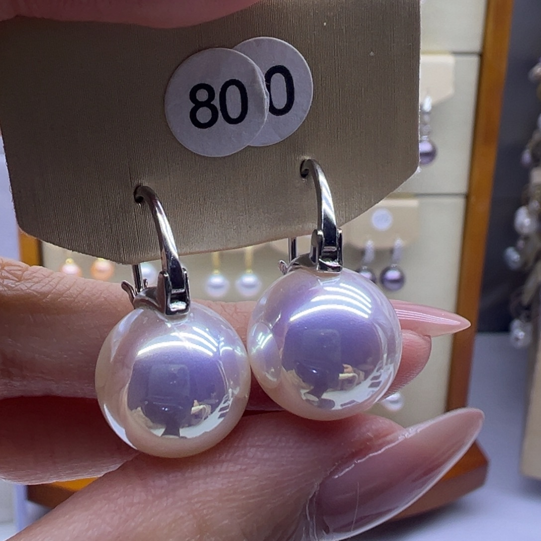 淡水珍珠耳饰银S925镶嵌