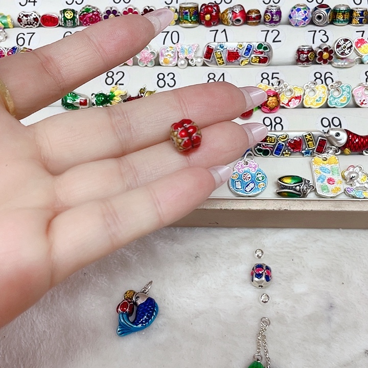 背***乐足银珐琅珐琅彩足银配件